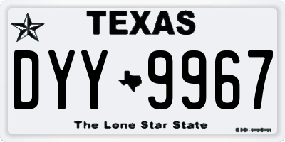 TX license plate DYY9967