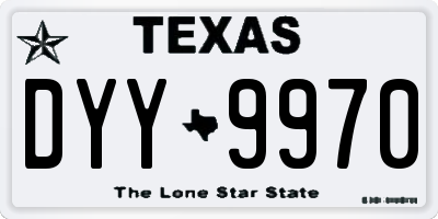TX license plate DYY9970