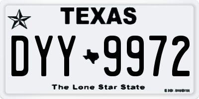 TX license plate DYY9972
