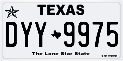 TX license plate DYY9975