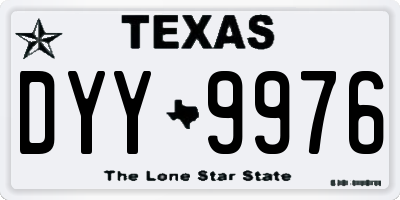 TX license plate DYY9976