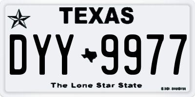 TX license plate DYY9977