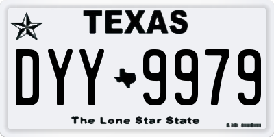 TX license plate DYY9979