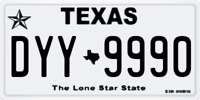 TX license plate DYY9990