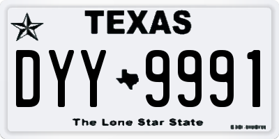 TX license plate DYY9991