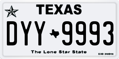 TX license plate DYY9993