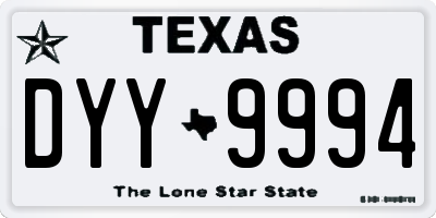 TX license plate DYY9994