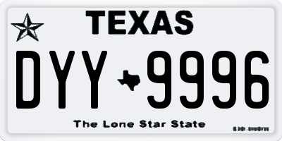 TX license plate DYY9996