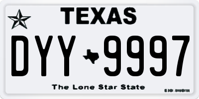 TX license plate DYY9997
