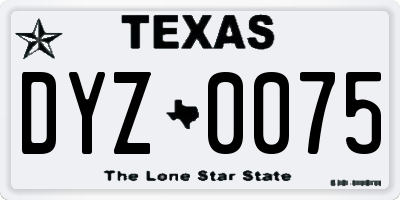 TX license plate DYZ0075
