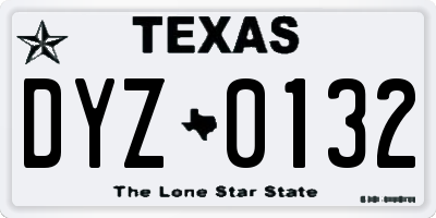 TX license plate DYZ0132