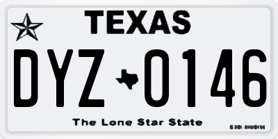 TX license plate DYZ0146