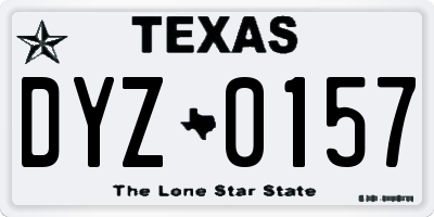 TX license plate DYZ0157