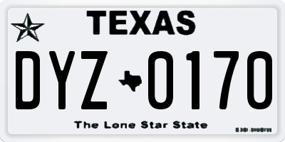 TX license plate DYZ0170