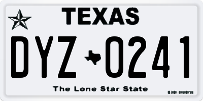 TX license plate DYZ0241