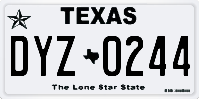TX license plate DYZ0244