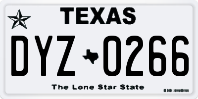 TX license plate DYZ0266