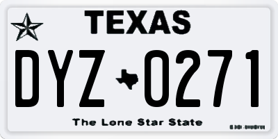 TX license plate DYZ0271