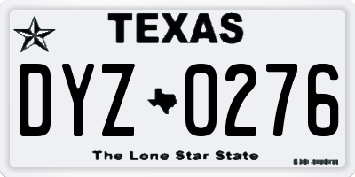 TX license plate DYZ0276