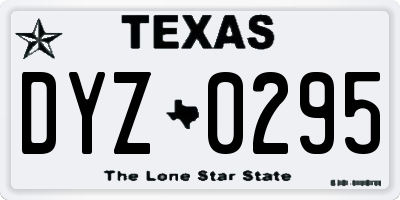 TX license plate DYZ0295
