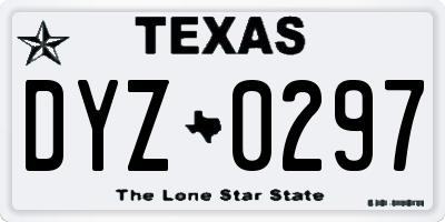 TX license plate DYZ0297