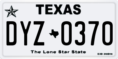 TX license plate DYZ0370
