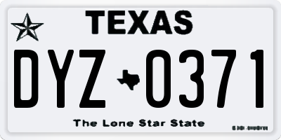 TX license plate DYZ0371