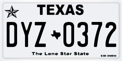 TX license plate DYZ0372