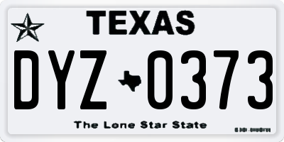 TX license plate DYZ0373