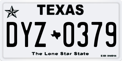 TX license plate DYZ0379