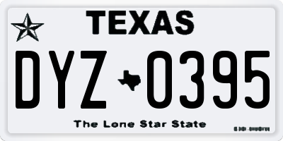 TX license plate DYZ0395