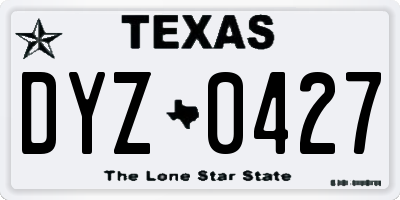 TX license plate DYZ0427