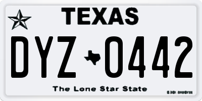 TX license plate DYZ0442