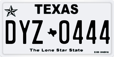 TX license plate DYZ0444