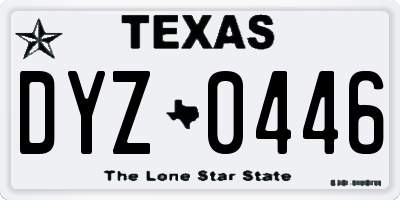 TX license plate DYZ0446
