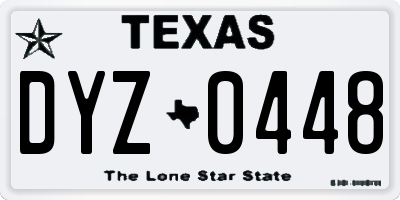 TX license plate DYZ0448