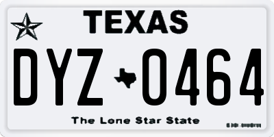 TX license plate DYZ0464