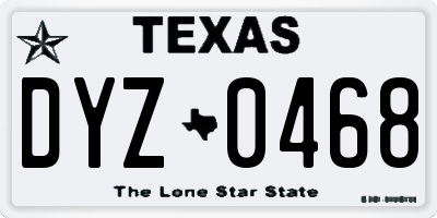 TX license plate DYZ0468