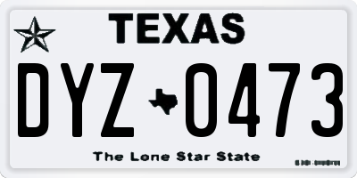 TX license plate DYZ0473