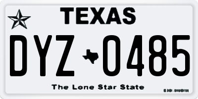 TX license plate DYZ0485
