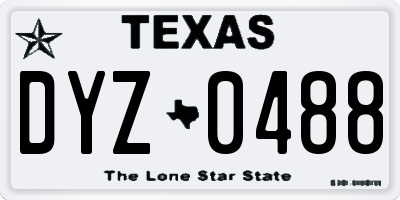 TX license plate DYZ0488
