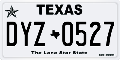 TX license plate DYZ0527