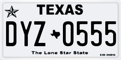 TX license plate DYZ0555