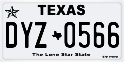 TX license plate DYZ0566