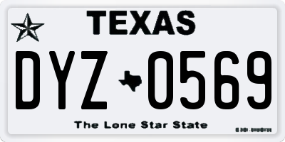 TX license plate DYZ0569