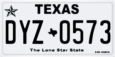 TX license plate DYZ0573