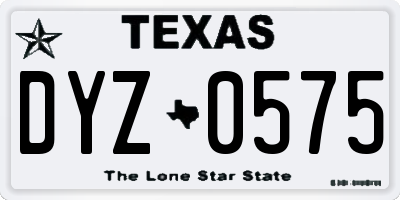 TX license plate DYZ0575