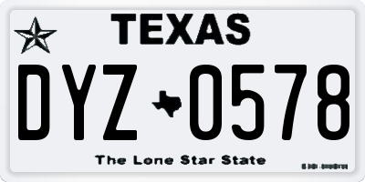 TX license plate DYZ0578