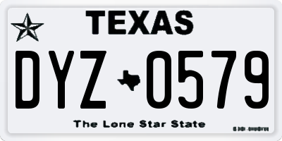 TX license plate DYZ0579