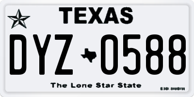 TX license plate DYZ0588